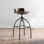 Edison Adjustable Height Swivel Stool Natural