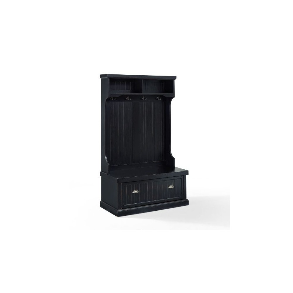 Seaside Hall Tree Distressed Black