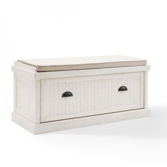 Seaside Entryway Bench Distressed White