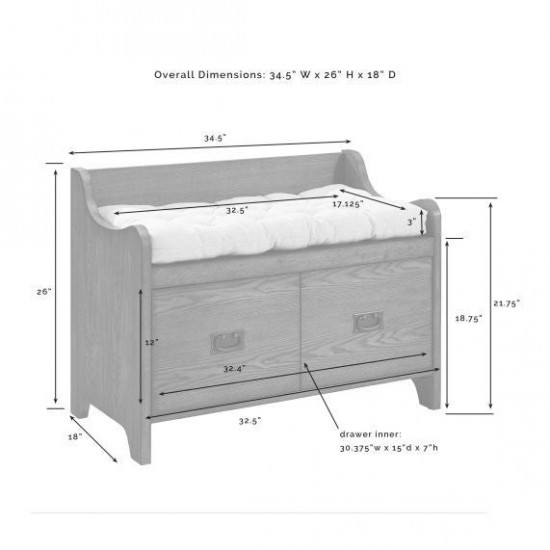 Fremont Entryway Bench Distressed White