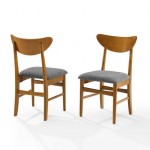 Landon 2Pc Wood Dining Chairs W/Upholstered Seat Acorn - 2 Wood Back Chairs