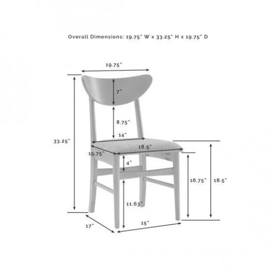 Landon 2Pc Wood Dining Chairs W/Upholstered Seat Acorn - 2 Wood Back Chairs