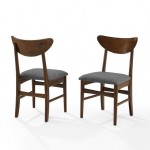 Landon 2Pc Wood Dining Chairs W/Upholstered Seat Mahogany - 2 Wood Back Chairs