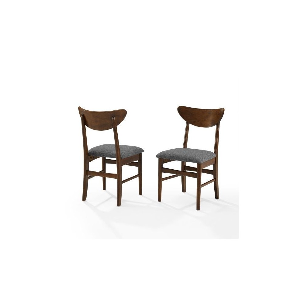 Landon 2Pc Wood Dining Chairs W/Upholstered Seat Mahogany - 2 Wood Back Chairs