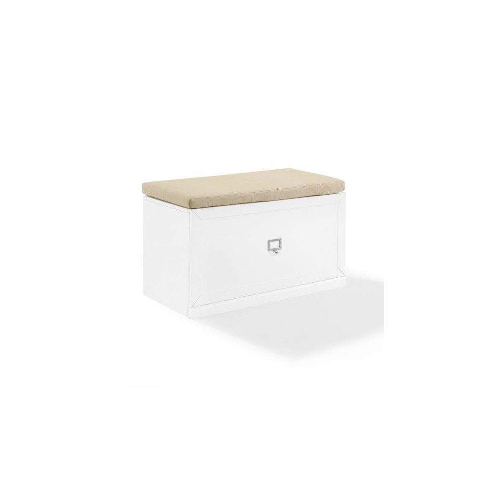 Harper Entryway Bench White/Tan