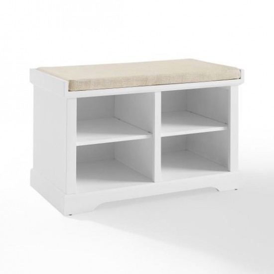 Anderson Storage Bench White/Tan