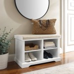 Anderson Storage Bench White/Tan