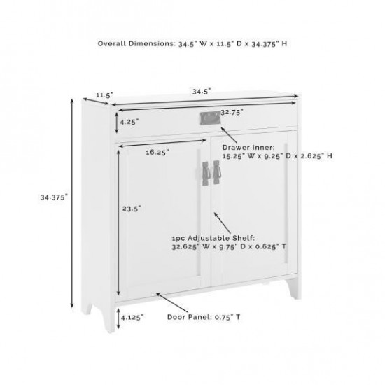 Fremont Accent Cabinet Distressed White