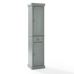 Seaside Tall Linen Cabinet Distressed Gray