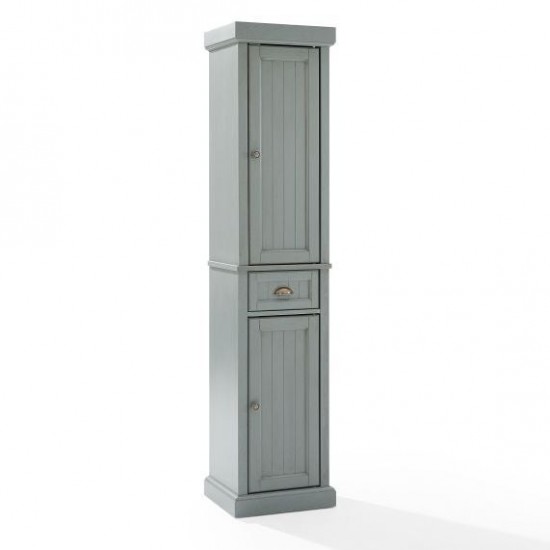 Seaside Tall Linen Cabinet Distressed Gray