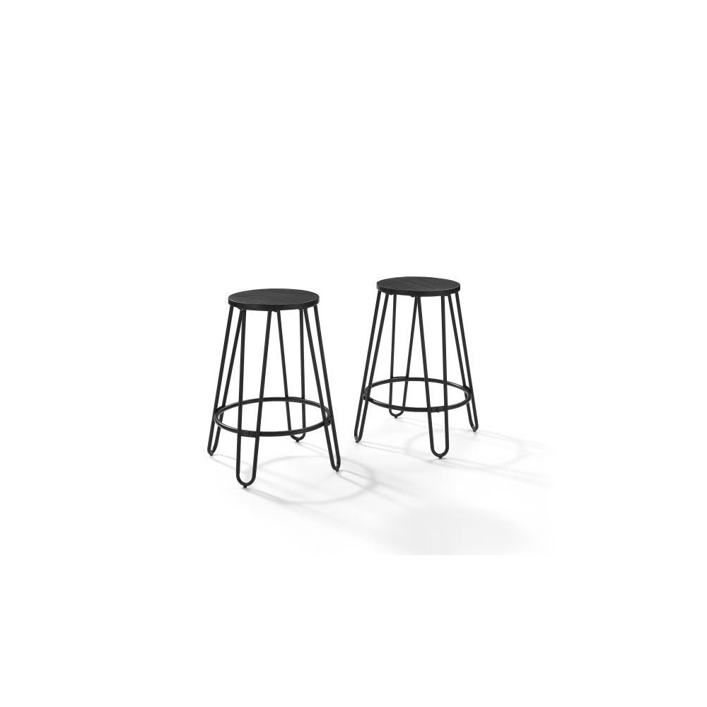 Ava 2Pc Counter Stool Set Black - 2 Stools