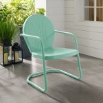 Griffith Outdoor Metal Armchair Aqua Gloss