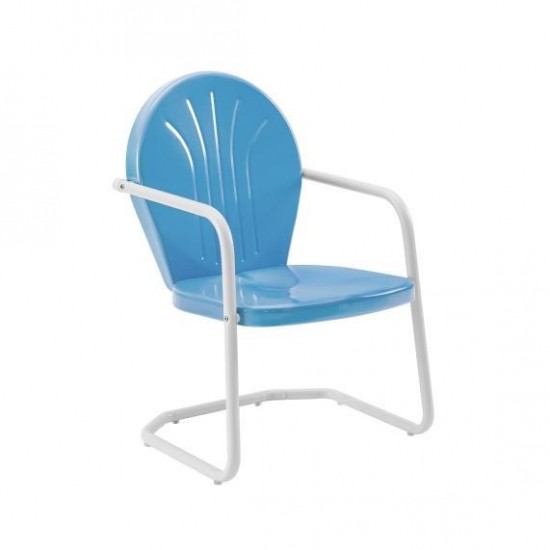 Griffith Outdoor Metal Armchair Sky Blue Gloss