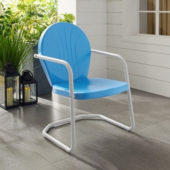 Griffith Outdoor Metal Armchair Sky Blue Gloss