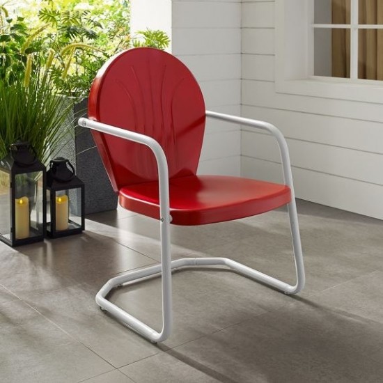 Griffith Outdoor Metal Armchair Bright Red Gloss