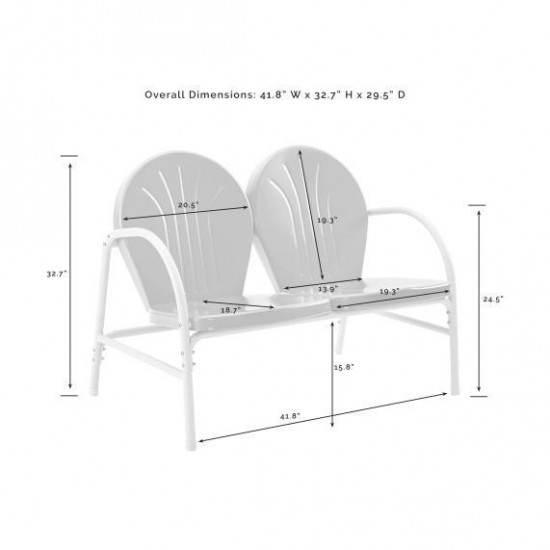 Griffith Outdoor Metal Loveseat Kelly Green Gloss