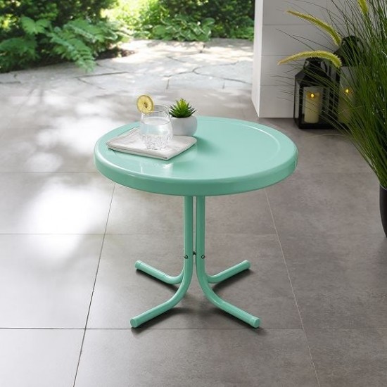 Griffith Outdoor Metal Side Table Aqua Gloss