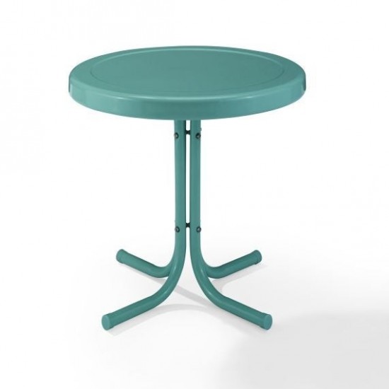 Griffith Outdoor Metal Side Table Pastel Blue Satin