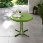 Griffith Outdoor Metal Side Table Pastel Green Satin