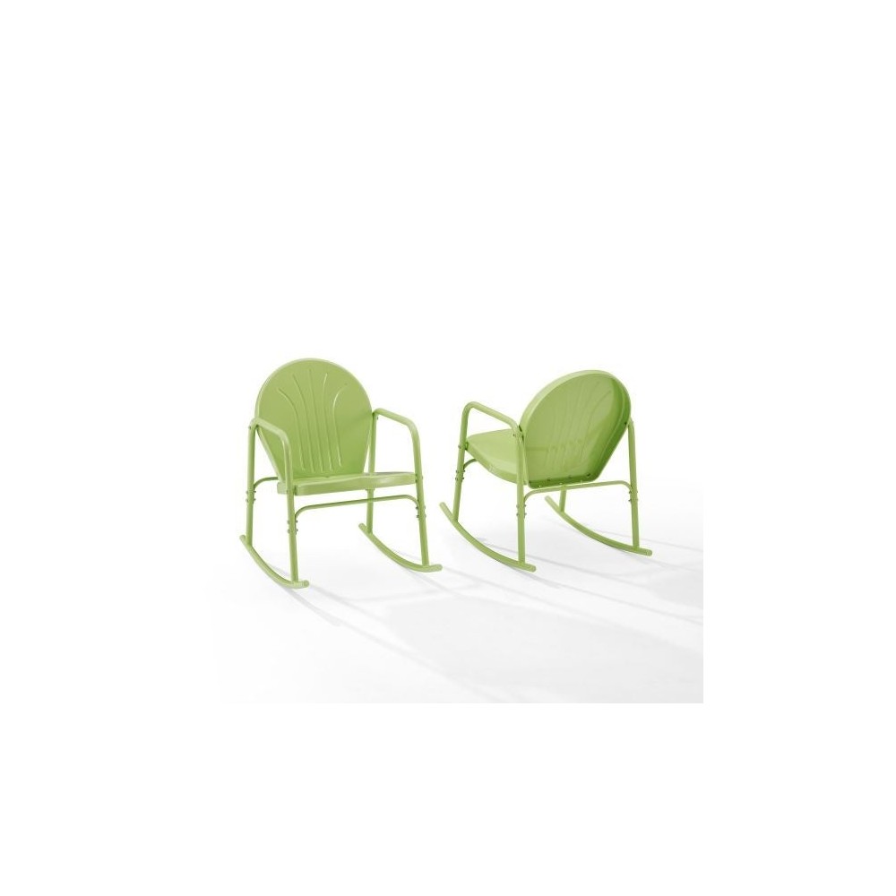 Griffith 2Pc Outdoor Metal Rocking Chair Set Key Lime Gloss - 2 Rocking Chairs Griffith 2Pc Outdoor Metal Rocking Chair Set Key Lime Gloss - 2 Rocking Chairs