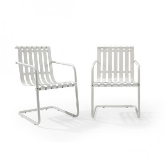 Gracie 2Pc Outdoor Metal Armchair Set White - 2 Chairs