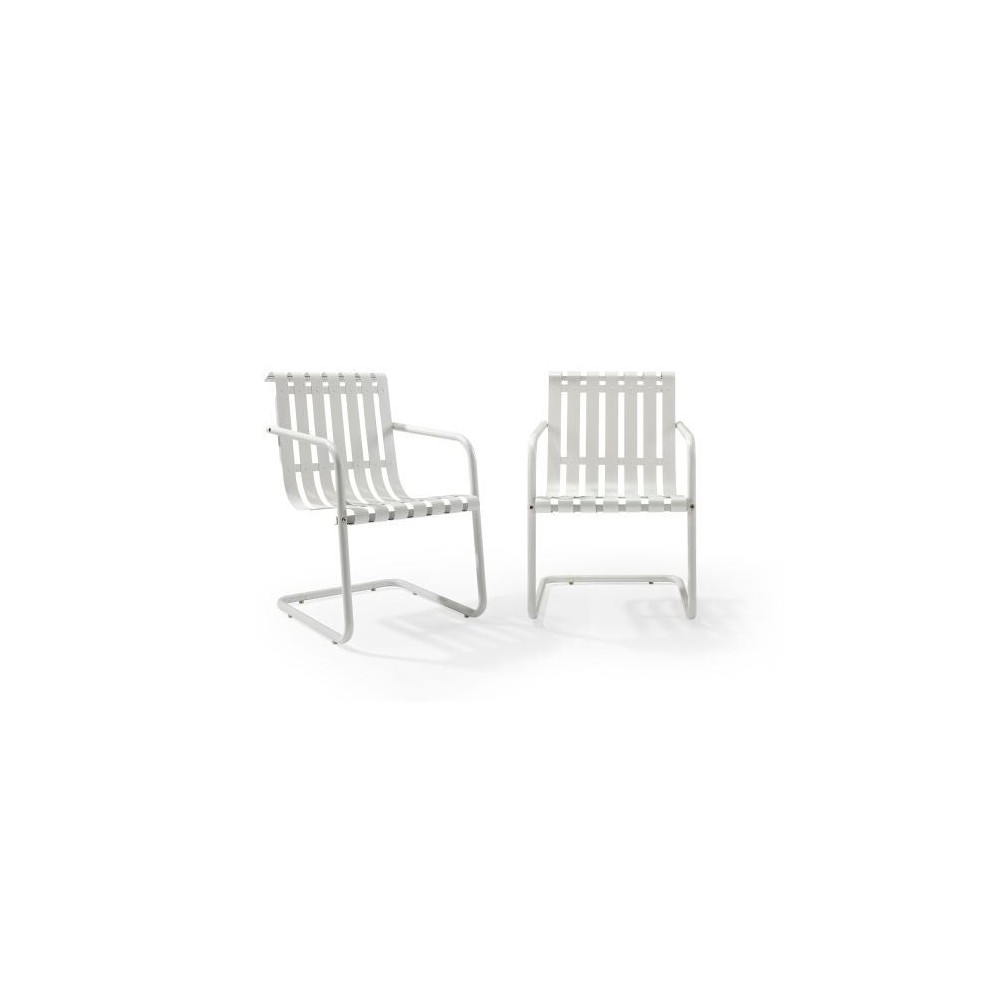 Gracie 2Pc Outdoor Metal Armchair Set White - 2 Chairs