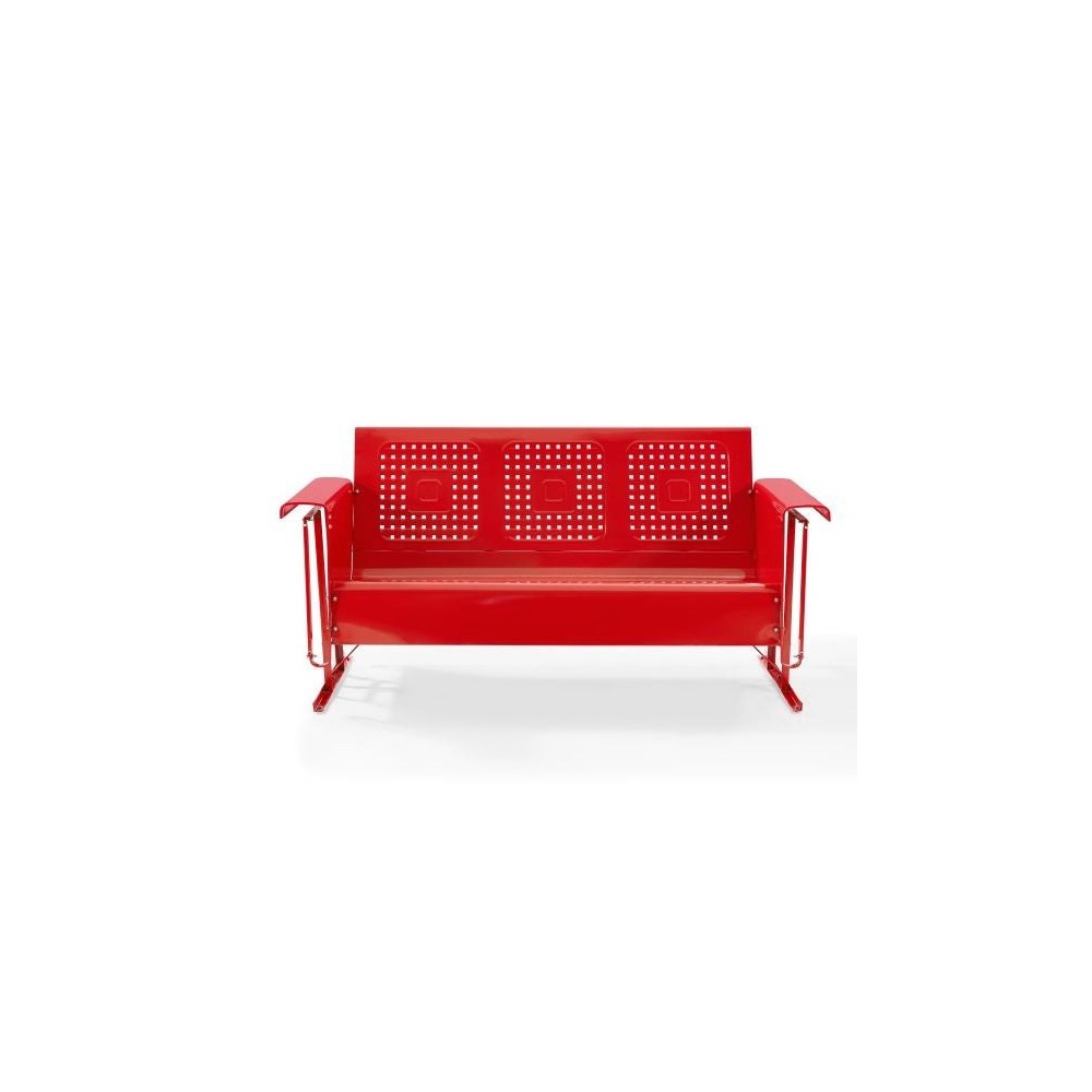 Bates Outdoor Metal Sofa Glider Red