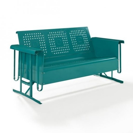 Bates Outdoor Metal Sofa Glider Turquoise