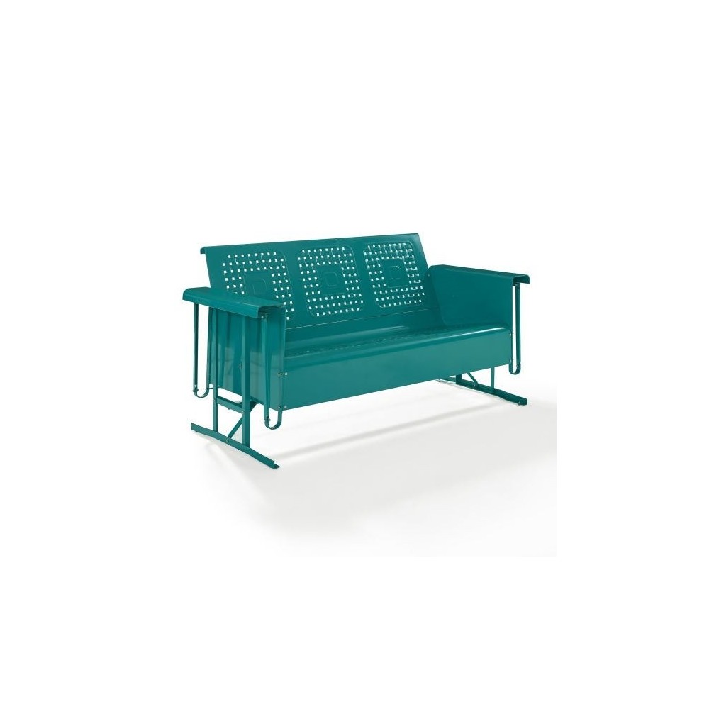 Bates Outdoor Metal Sofa Glider Turquoise