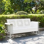 Bates Outdoor Metal Sofa Glider White