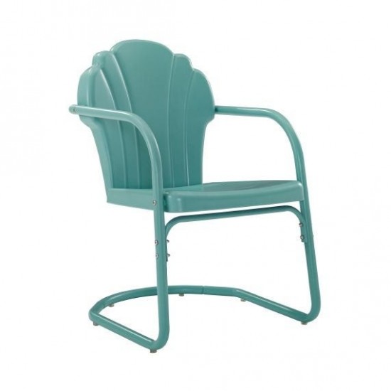 Tulip 2Pc Outdoor Metal Armchair Set Blue - 2 Chairs