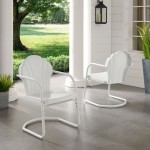 Tulip 2Pc Outdoor Metal Armchair Set White - 2 Chairs