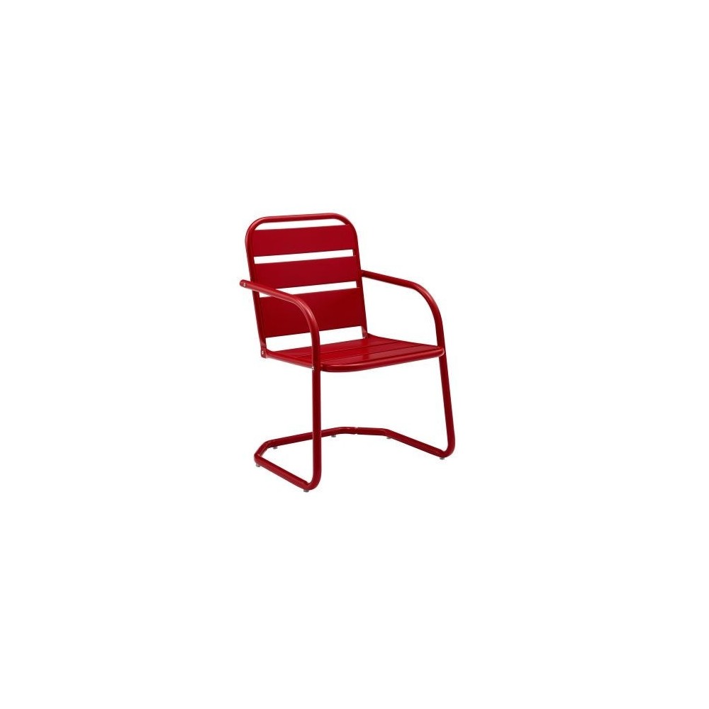 Brighton 2Pc Outdoor Metal Armchair Set Red - 2 Chairs