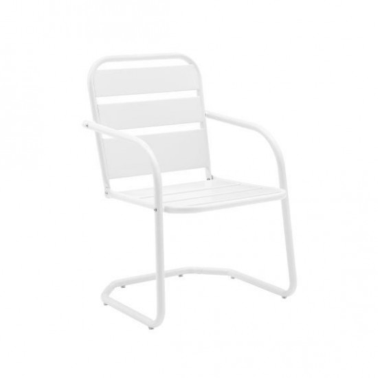 Brighton 2Pc Outdoor Metal Armchair Set White - 2 Chairs