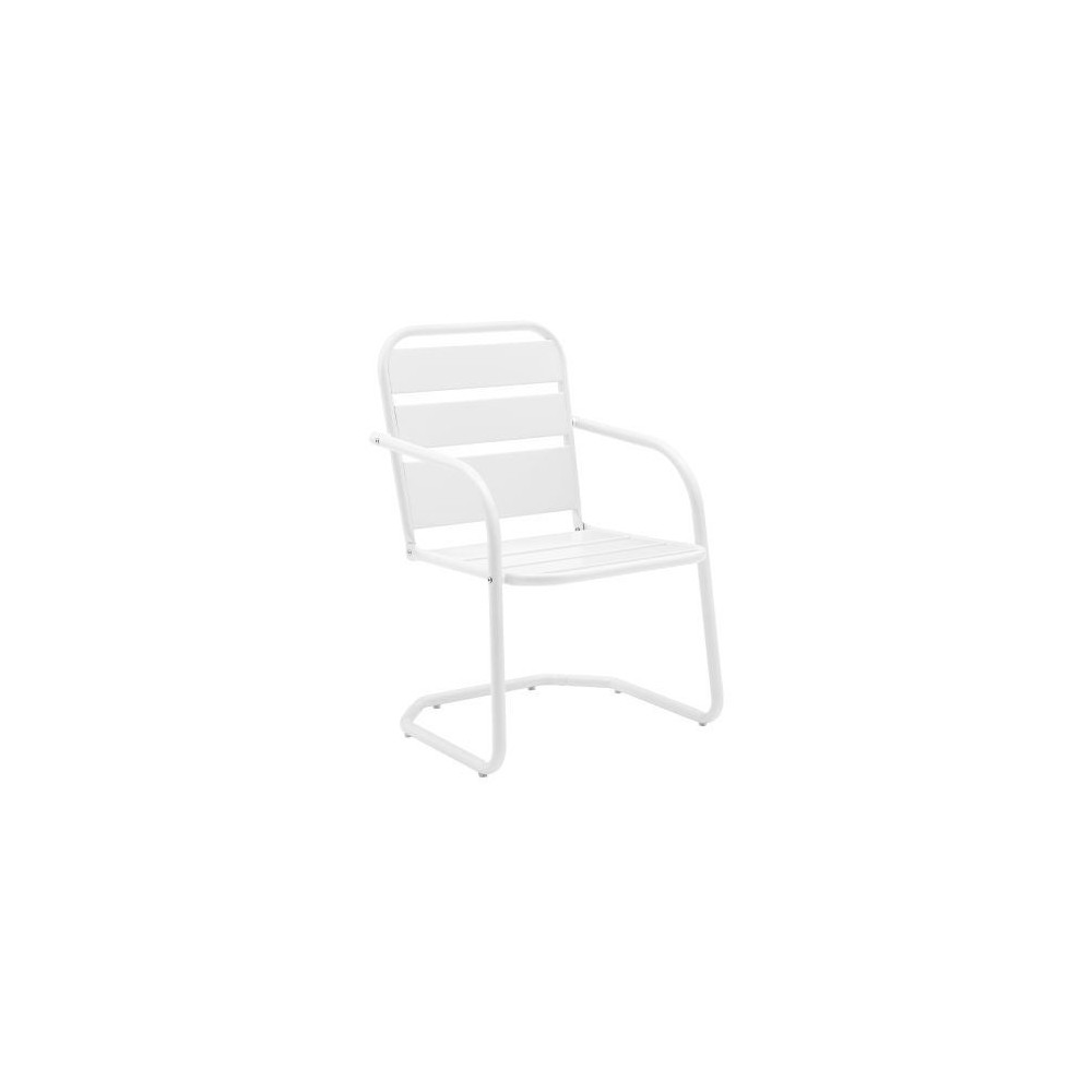 Brighton 2Pc Outdoor Metal Armchair Set White - 2 Chairs