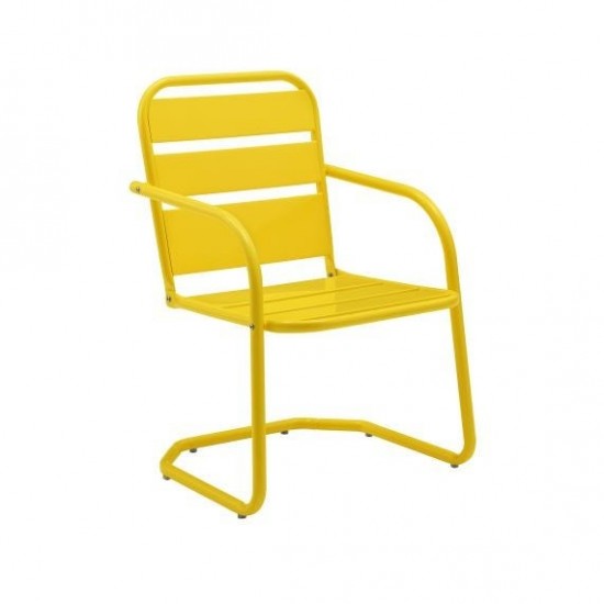 Brighton 2Pc Outdoor Metal Armchair Set Yellow - 2 Chairs