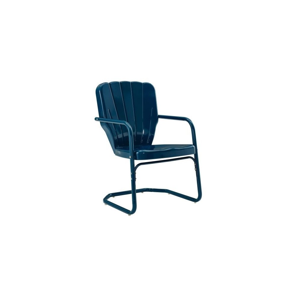 Ridgeland 2Pc Outdoor Metal Armchair Set Navy - 2 Chairs