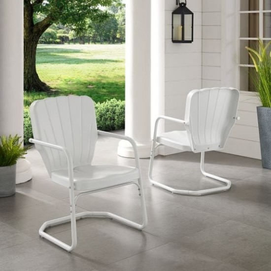 Ridgeland 2Pc Outdoor Metal Armchair Set White - 2 Chairs