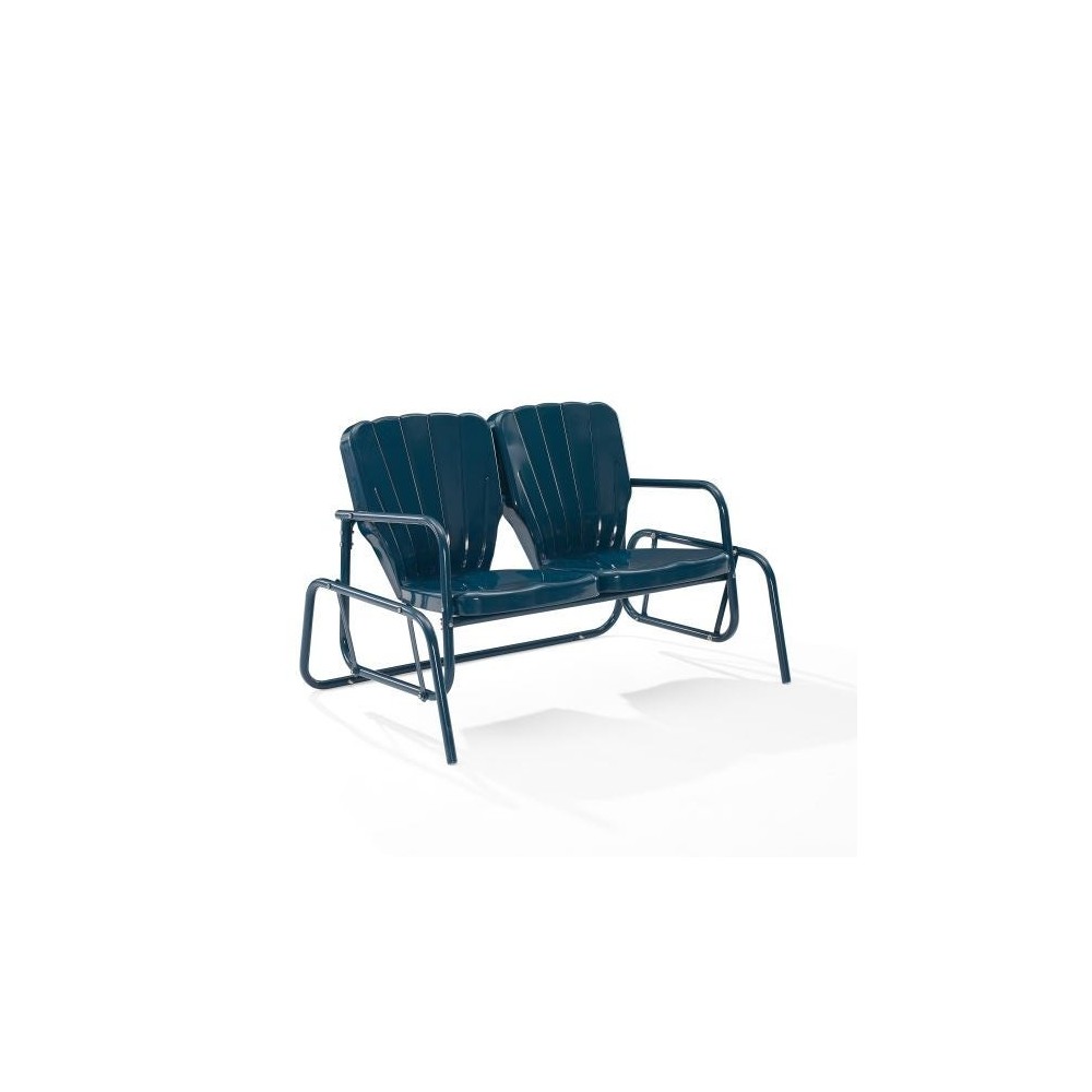 Ridgeland Outdoor Metal Loveseat Glider Navy Gloss