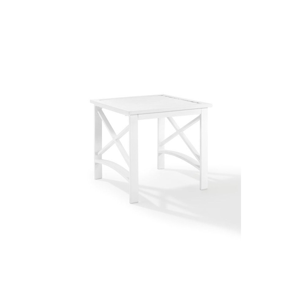 Kaplan Outdoor Metal Side Table White Kaplan Outdoor Metal Side Table White