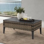 Prescott Outdoor Wicker Coffee Table Brown