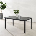 Hansen Outdoor Metal Dining Table Matte Black