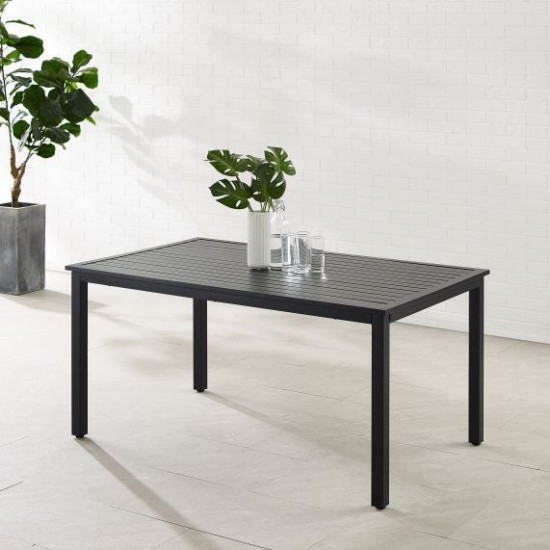 Hansen Outdoor Metal Dining Table Matte Black