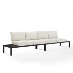 Piermont 2Pc Outdoor Metal Sectional Set Creme