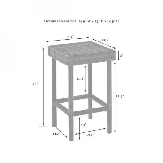 Palm Harbor 2Pc Outdoor Wicker Counter Height Bar Stool Set Brown - 2 Stools