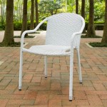 Palm Harbor 4Pc Outdoor Wicker Stackable Chair Set White - 4 Stackable Chairs