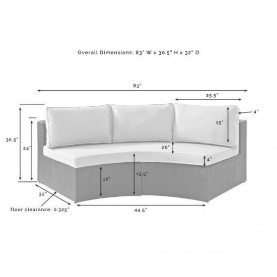 Catalina Outdoor Wicker Round Sectional Sofa Sand/Brown