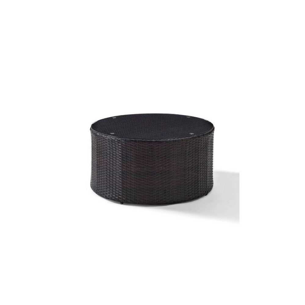 Catalina Outdoor Wicker Round Coffee Table Brown Catalina Outdoor Wicker Round Coffee Table Brown