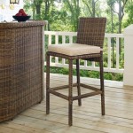 Bradenton 2Pc Outdoor Wicker Bar Height Bar Stool Set Sand