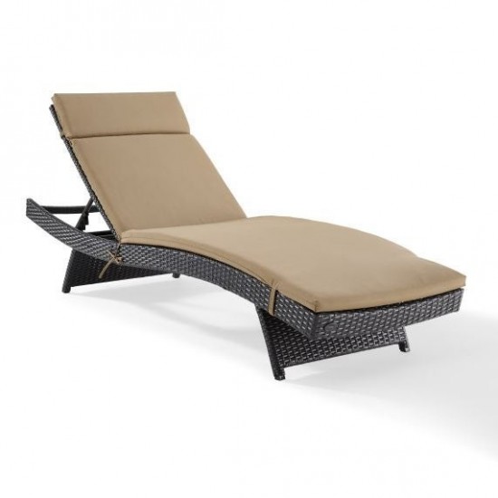 Biscayne Outdoor Wicker Chaise Lounge Mocha/Brown